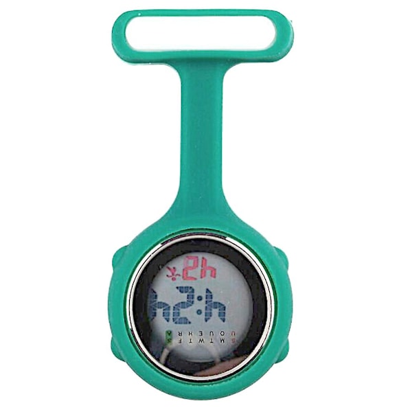 1 stk. Digital Display Ur-Klips Fob Sygeplejerske Brosche Nål Hæng Lomme Elektrisk Ur {DB} Cyan