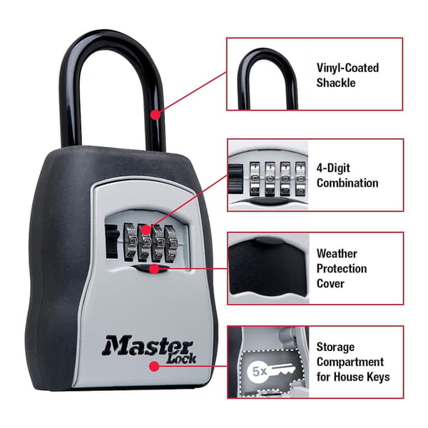 Master Lock -lukkokotelo, 5 avaimen kapasiteetti, musta  [dB}