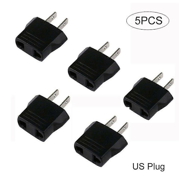 5 stk. 110V til 220V Konverteringsadapter Stik Rejseadapter Konverter [db] US Plug