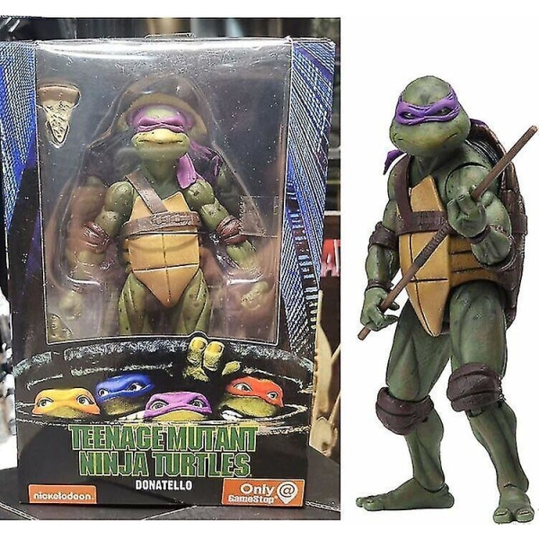 Ninja Turtles 1990 film 7" Neca Tmnt Teenage Movable Toys Mutant Action Figur Presenter för barn Db Donatello