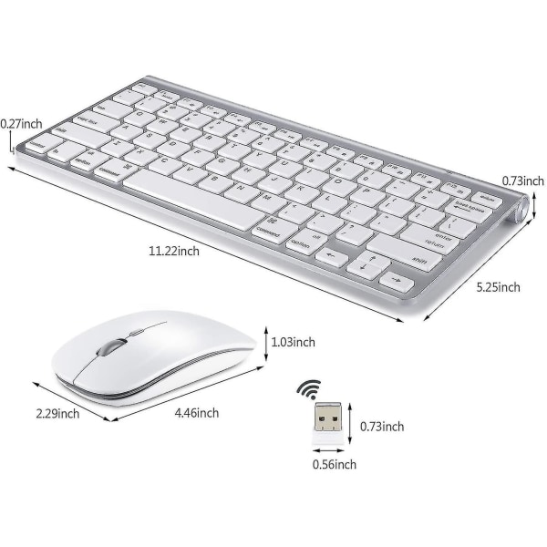 Langaton näppäimistö ja hiiri Apple Imac Windowsille tai Androidille (2,4 GHz langaton)