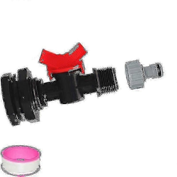 Uusi 1000 litran IBC-vesisäiliö S60x6-adapteriventtiilillä ja 3/4-yvanilla (vain hana) [pb] [DB]