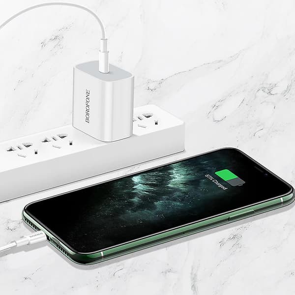 Borofone BA38 Plus PD20W laddare för iPhone 12 US-standard snabbladdningssats [DB]