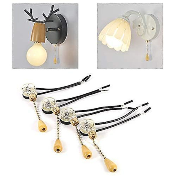 4 st dragkedjeströmbrytare för vägglampa, ersättning för dragkedjeströmbrytare för fläktlampa