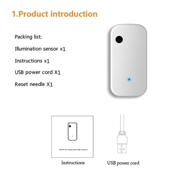 Tuya Zigbee lyssensor intelligent belysning sensor koblingskontrol lysstyrke sensor Ill