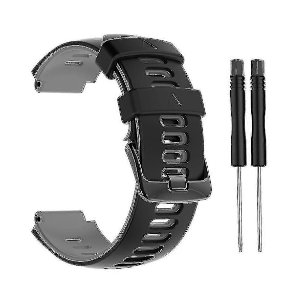 Rem til Garmin-approach S20/s6 Smart Watch Armbånd Silikone Blød Håndledsrem [DB] Black and white