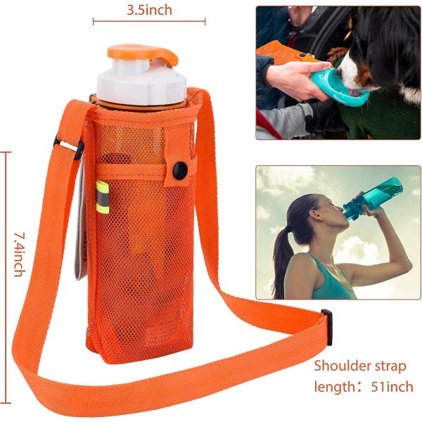 Vandflaskeholder Vandflaskeholder med justerbar skulderrem Strandflasketaske Vandflaske Slyngehund Vandflaskehylster til Sports Gym Hik