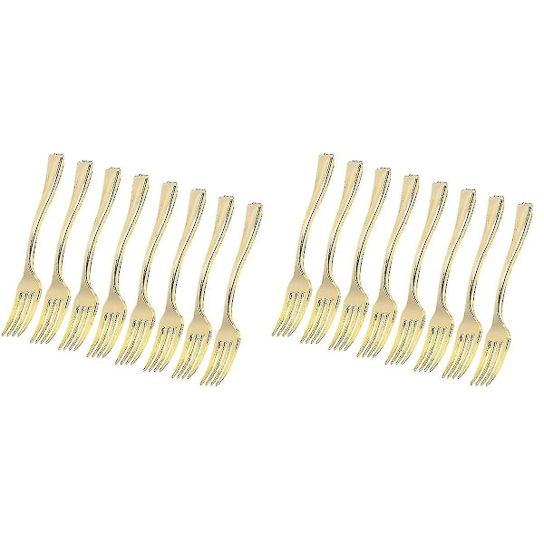 120 stk. Engangs Mini Gaffler Frugt Dessert Pudding Gaffler Festartikler Til Restaurant Ktv (Gylden) DB 48 pcs