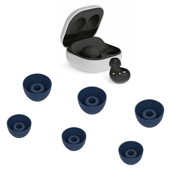 6 stk. udskiftningsørepropper i blødt silikone til Samsung Galaxy Buds2 DB Blue Style A