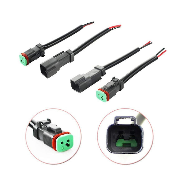 2-polet Dt-stik Vandafvisende Bil Elektrisk Stik 16 Awg Han- og Hunkabel Stik