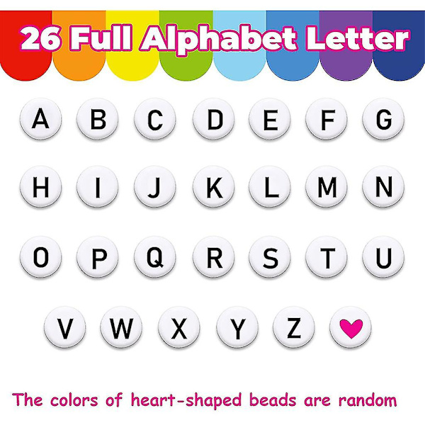 A-z Akryl Bogstav Alfabet Perler Kit Diy Armbånd Kunst Smykker Fremstilling Tilbehør Materiale Charms Til Halskæde Øreringe [DB]