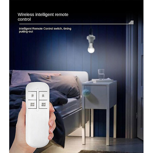 E26 E27 Trådløs Fjernbetjening Stiklampe H 20m Til/Fra S Stik Ran [DB]