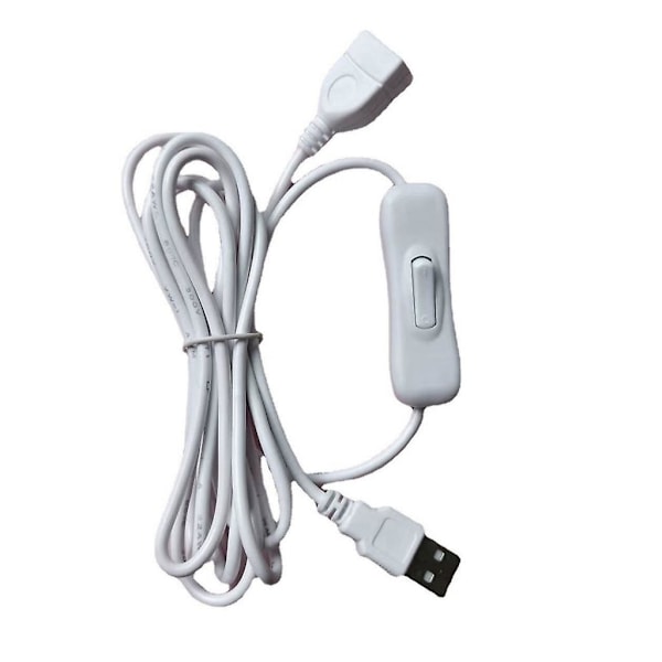 2m USB-kaapeli kytkimellä, virransyöttökaapeli USB-tuulettimelle [DB] White 304 switch