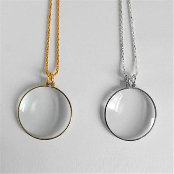 5x Suurennuslasi Pyöreä Lukulasin Linssi Riipus Pitkä Ketju Kaulakoru BoSaiD [DB] Silver