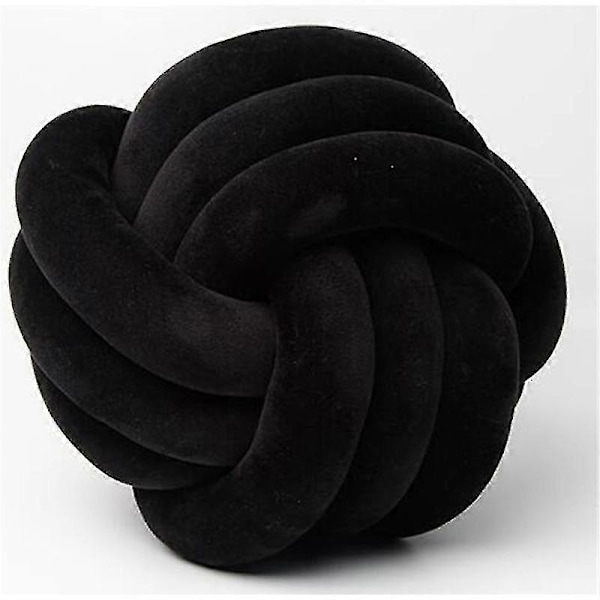 Knot Ball Knot Ball Pute Nappe Plysj Dekorativ Kaste DB black 20cm