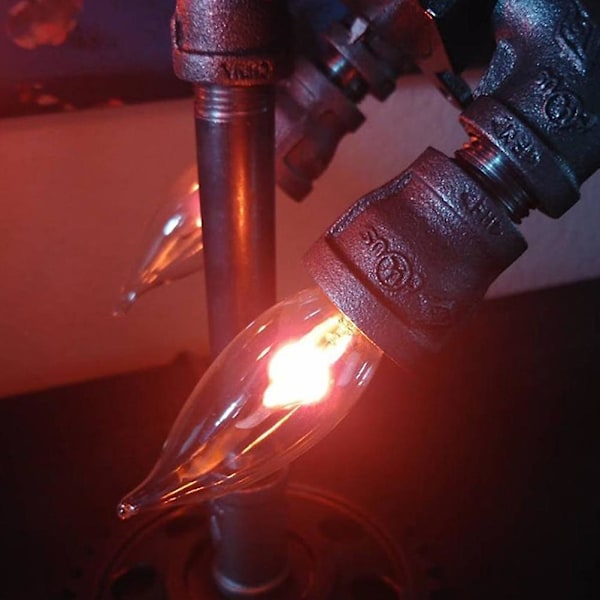 Steampunk Rakettlampe Rakett Rør Flamme Nattelys Gave Hjem Dekorasjon [DB] EU Plug