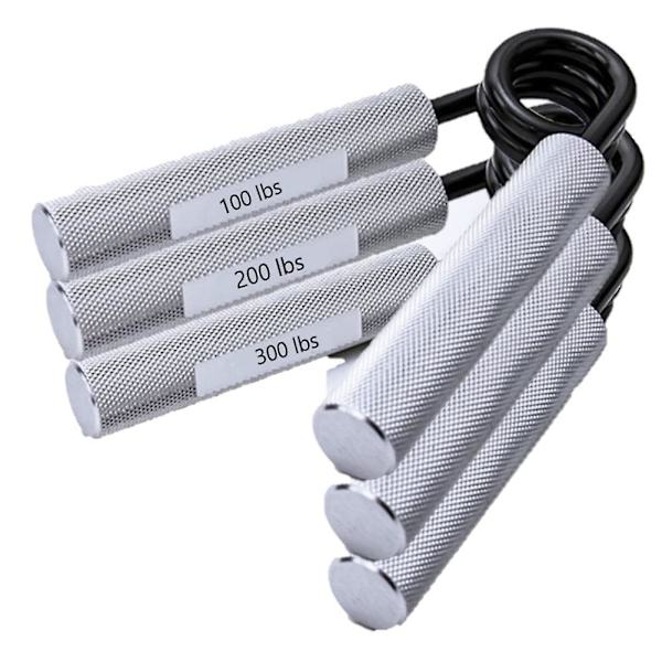 Handgreppsstärkare Set med 3 (100lb,200lb,300lb) Metallgreppsstyrketränare Handled & Underarm Str  [XC] Silver