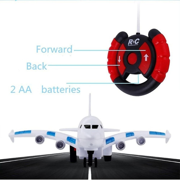 Flygplansleksaker för barn - Airbus-fjärrkontroll Flygplansleksak, med blinkande ljus och realistiskt jetmotorljud, lämplig för barn i åldern 3-12 db