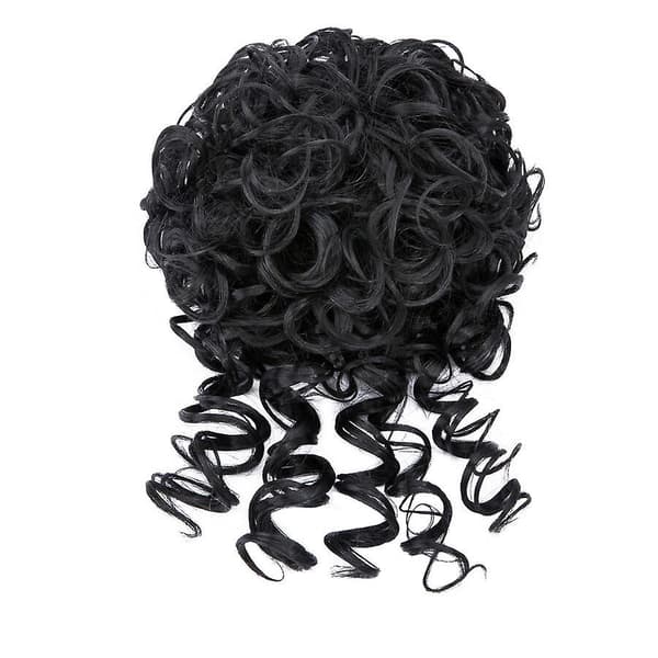 Lockig Toppknut med Dragsko Hårförlängning [DB] black 8inch