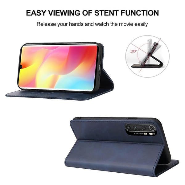 Magnetiskt läderfodral för Xiaomi Mi Note 10 Lite [DB] Blue