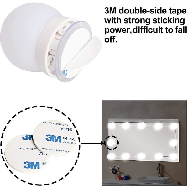 Led-meikkilampusarja - Valkoinen himmennettävä 10 valoa DB