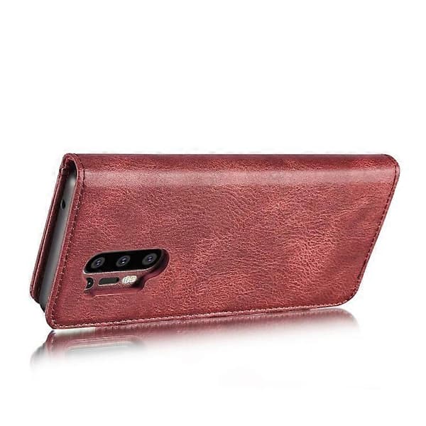 DG.MING Telefondeksel Avtakbart 2-i-1 Delt Lær Lommebok Shell + PC Bakdeksel Kompatibelt For OnePlus 8 Pro [DB] Red