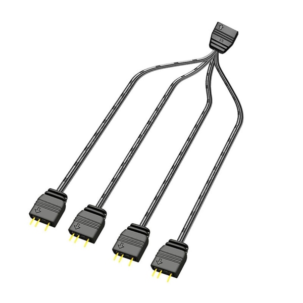 1 til 4 Rgb Argb 5v 3pins forlengelse Led Splitter-kabel For PC Strip Sync-kabel [DB]