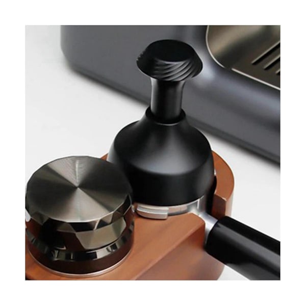 58mm ruostumattomasta teräksestä valmistettu neulakahvin tamppaaja-annostelija 58mm espressokoneen portafilter-tasoitustyökalu neulatyypin musta