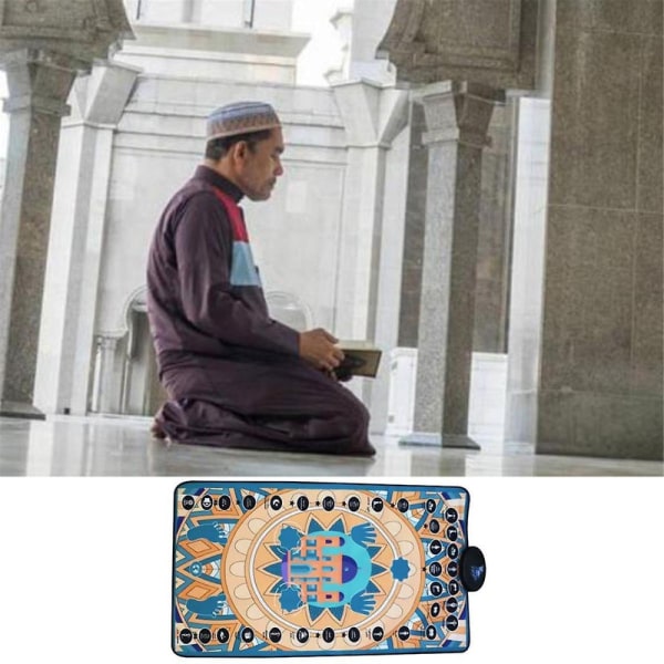 131x75 cm Eid Ramadan Elektronisk musikk Bønnematte Treningsteppe med lett handlingsveiledning Muslim [DB] As Shown