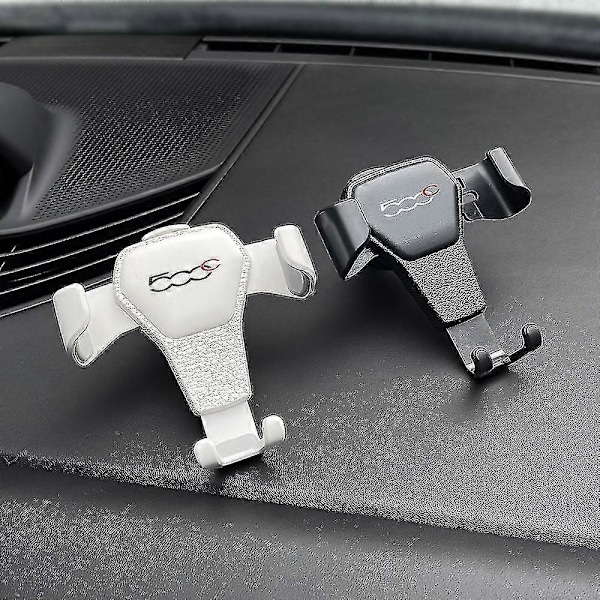Ny Justerbar Mobiltelefonholder til Bilventilationsgitter, Fiat Holder til 500 500c 2012 500x 500l Abarth 695, Hurtig Holder, Bil [DB] For Fiat 500x White