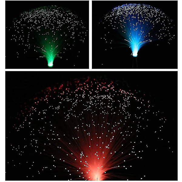 Led flerfarget skiftende fiberlys fargerik skiftende fiberoptisk fontenefestlys nattlyslampe beroligende lampe julegave [DB]
