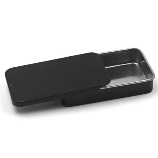 20 stk Mini metallboks Rotatetop-beholdere rektangulær boks for godteri Smykker håndverk piller (svart)
