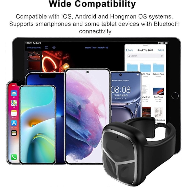 Trådløs Bluetooth Mus Mini Intelligent Håndholdt Fingerring Mus Bluetooth Bærbar Mus Genopladelig Fjernbetjening Tommelfinger Mus [DB]