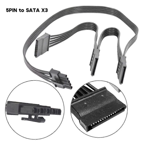 5PIN till SATA 3x 15Pin Strömmodulkabel för V550 V650 V750 V850 700 V1200 80CM [db]