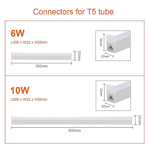 Led-rør T5-lampe 220v lysstofrør 9w 14w 18w Led-væglampe [DB] Warm light 0.6m