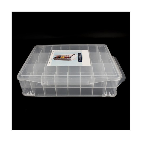 46 Grids Sy Organizer, Dobbeltsidig Trådboks Oppbevaring, Portable Clear Plastic Organizer Box (klar)