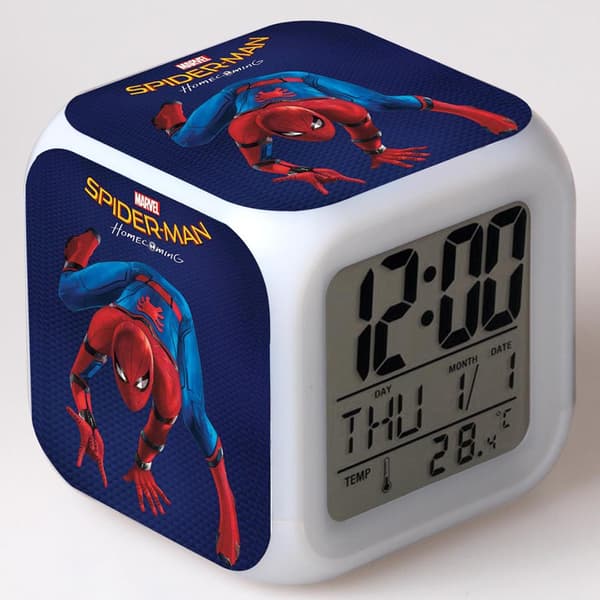 Led Luminous Digital Alarm Clock-Spiderman Digital Alarm Clock