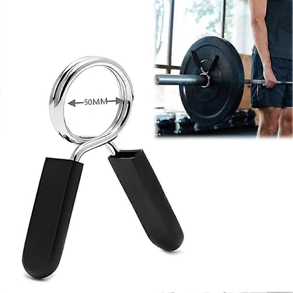 2/4 stk 25-50mm Vektstanglås Klemme Fjær Krageklips Trening Vektløfting Dumbbell Lås [DB] 25mm 4pcs