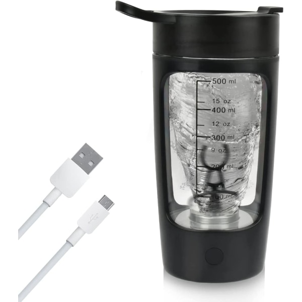 Elektrisk shakerflaske, 20 oz (600 ml) elektrisk protein, oppladbar BPA-fri, bærbar blenderkrukke