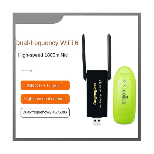 Wirelesslan Adapterusb3.0 2.0 Wi-fi6 1800m Wireless Lan Ethernet Wi-Fi Dongle 1800mbps 2.4g5.8gdual
