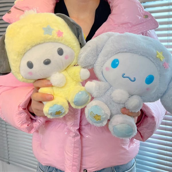 Rion Sanrio Cartoon Kawaii Kuromi My Melody Cinnamoroll Plysj Leke Tøy Myke Fylte Dyr Til Barn [DB] Yugui dog Doll
