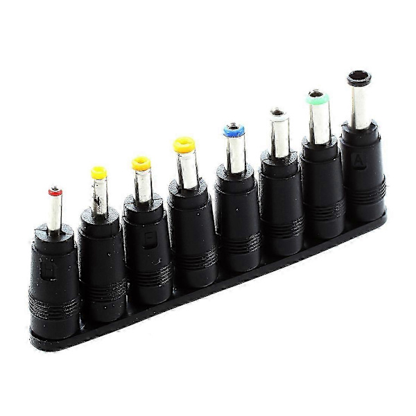 8 sæt universal DC strømstik konverter [DB] Black Silver