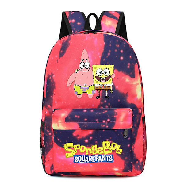 Svampbob Ny Ryggsäck Kawaii Tecknad Mode Skolväska Anime Väska Oxford Tyg Barnryggsäckar Trendiga Studentväskor Gåvor [DB] C