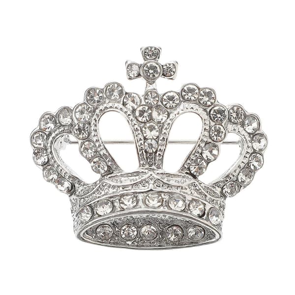 Högkvalitativ Pageant Tiara Kronbrosch för bröllopsfest Silver Dekorativ 1-pack[DB]