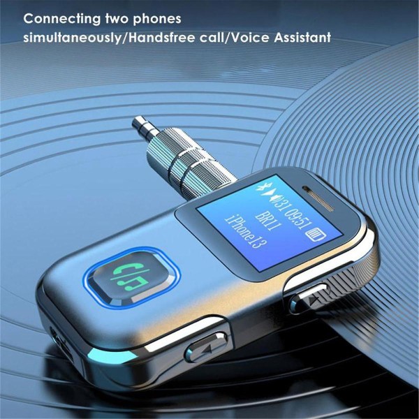 Br11 Bluetooth -vastaanotin Handsfree-näyttöpuhelut 3,5 mm:n langaton äänisovitinvastaanotin Kannettava Mp3 P