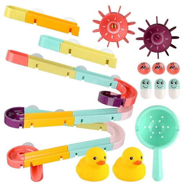 Högkvalitativa badleksaker för barn - Simmande anka, gjutform, vattenspruta, badkar, [DB] Boxed 44 pieces