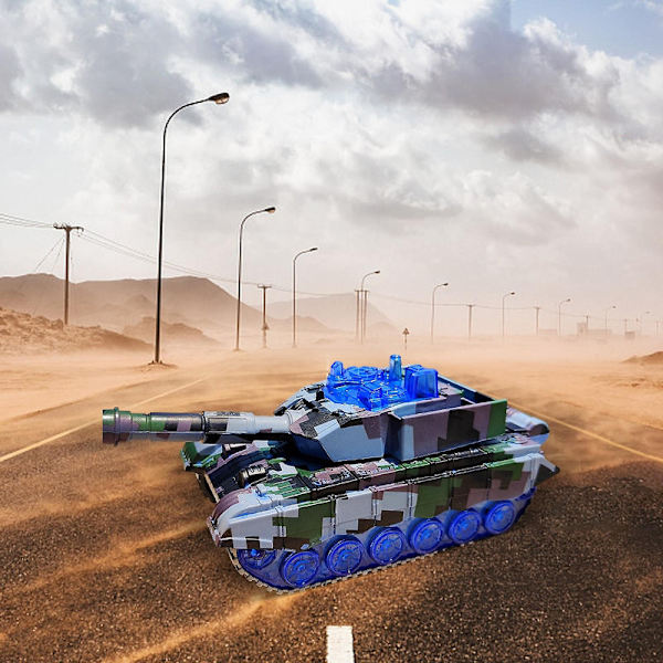 Elektrisk liten tank for barn, lys- og lydeffekter, manuell tårn, universell tank, leketøys tank Db A