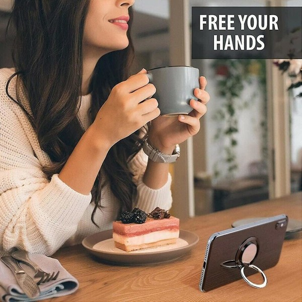 Smartphone Ring Finger Holder, 360 Rotatable, Til forenklet enhåndsbetjening2stk