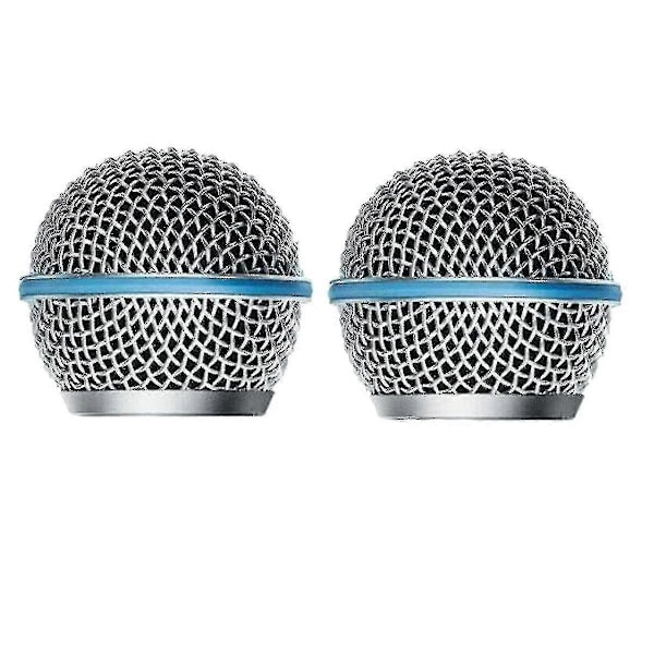 2 stk. Mikrofon Grill Mic Gitter Udskiftning Mic Kuglehoved Mesh Til Beta58a Sm58 Pgx24 Slx24-CE db