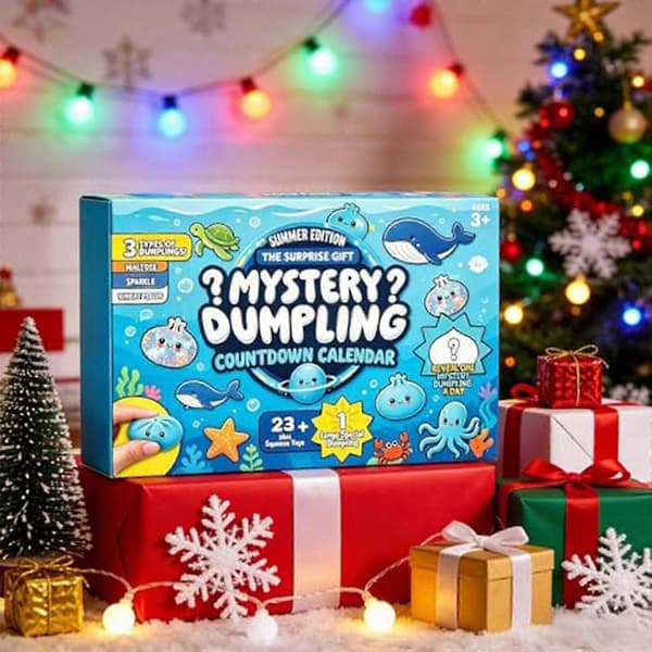 Rolig mjuk klämbar dumpling 24 dagars adventskalender - dekompressionsfidgetleksaker sortiment Blue